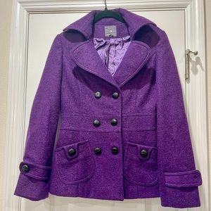 Forever 21 Plum Purple Pea Coat Size Medium